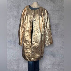 Jessica London Metalic Gold Leather Jacket